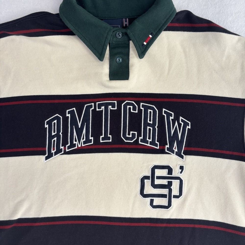 Romantic Crown RMTCRW Rugby Polo Shirt Size M Contrast Collar Retro Style RARE - Picture 2 of 11